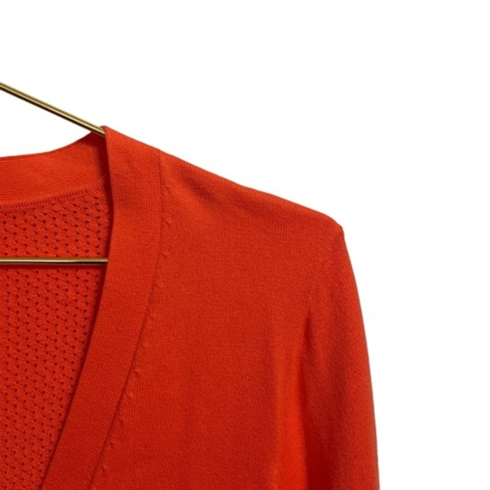 Tommy Hilfiger Womens Orange Cotton V-Neck Button Front Cardigan Sweater Size M - Picture 3 of 8